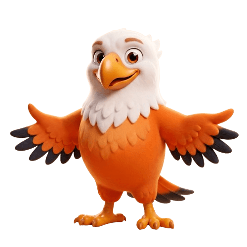 Eagle randevu maskotu — elinde telefonla randevu yöneten kartal